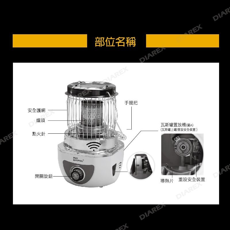 【Pro Kamping領航家】360度瓦斯暖爐