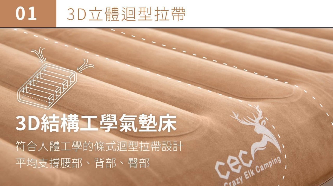 【CEC 風麋露】風麋露 雲朵3D立體充氣床墊_XL號